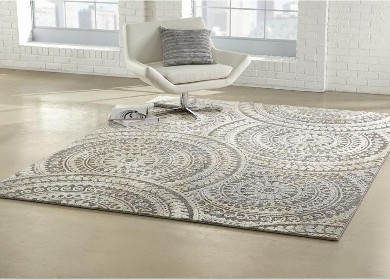 image of contemporary gray and white rug